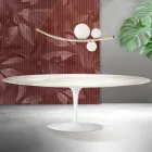 Saarinen Tulip-bord H 74 cm i Florim Calacatta guldmat keramik - skarlagenrød Viadurini