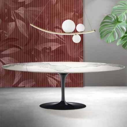 Saarinen Tulipanbord H 74 cm i Matt Florim Statuario Ceramica - Scarlet Viadurini