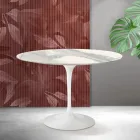 Saarinen Tulipanbord H 74 cm i Matt Florim Statuario Ceramica - Scarlet Viadurini