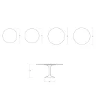 Saarinen Tulip-bord H 74 cm rundt i Florim Statuario mat keramik - skarlagenrød Viadurini