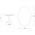 Tulip Table Saarinen H 74 med oval top i Carrara-marmor lavet i Italien - Scarlet Viadurini