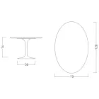 Tulip Table Saarinen H 74 med oval top i Carrara-marmor lavet i Italien - Scarlet Viadurini