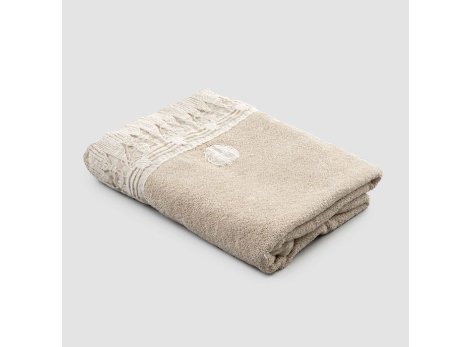 Badehåndklæde af bomuldsfrotté med italiensk luksus kvastblonder - Arafico