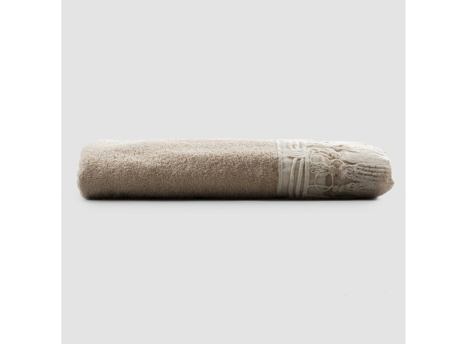 Badehåndklæde af bomuldsfrotté med italiensk luksus kvastblonder - Arafico Viadurini