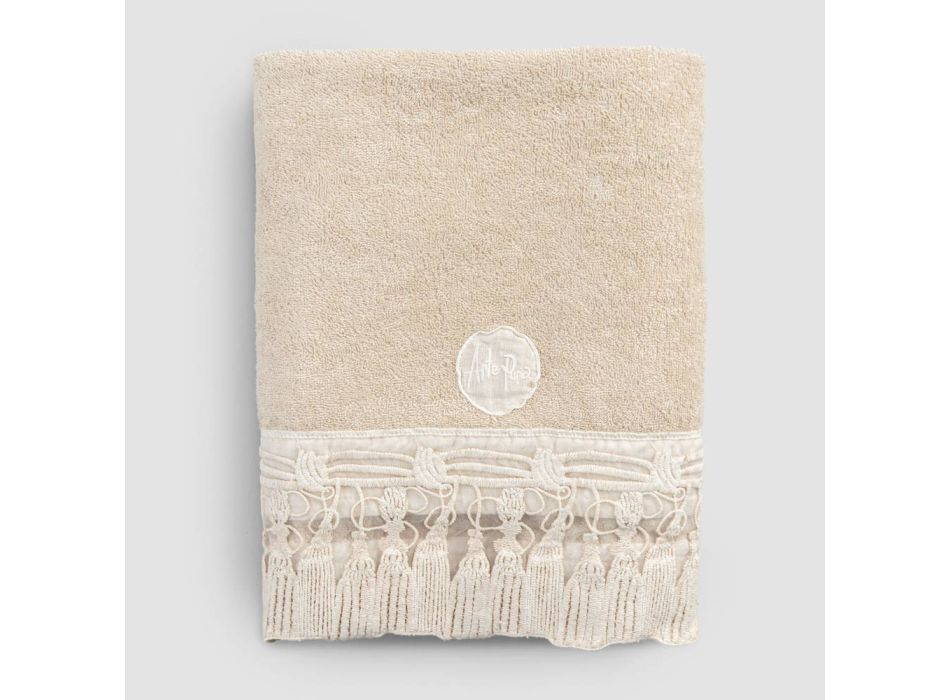 Badehåndklæde af bomuldsfrotté med italiensk luksus kvastblonder - Arafico Viadurini