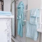 Tungt linned badehåndklæde med italiensk kvalitet Poema Lace 2 farver - Slot Viadurini