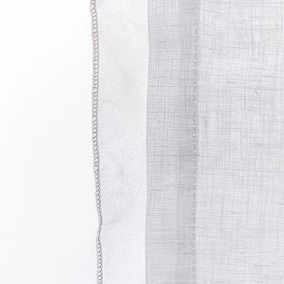 Glasgardin med hørgaze og hvid organza Elegant design - Tapioca Viadurini