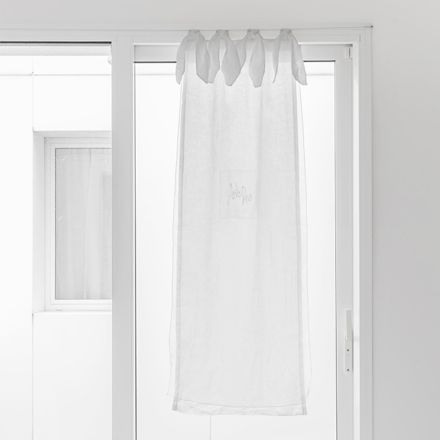 Glasgardin med hørgaze og hvid organza Elegant design - Tapioca Viadurini