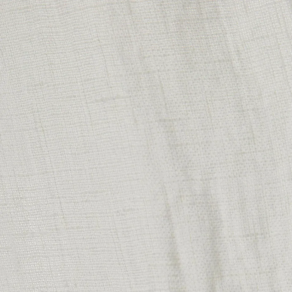 Hvidt lys hørgardin med italienske luksusdesignknapper - Geogeo Viadurini