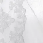 Italiensk luksus lys hørgardin med organza og hvidt broderi - Marinella Viadurini