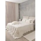 Let hørgardin med organza og gotisk broderi i luksuscentret - Marinella Viadurini