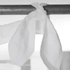 Hvidt linned og organzagardin med elegant italiensk designbroderi - Oceanomare Viadurini