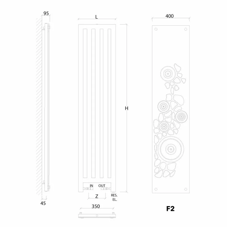 Termoarredo elektrisk bad fremstillet i Italien af ​​New Dress Scirocco H Viadurini