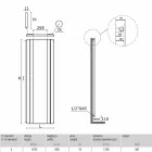 Design lodret badeværelsesradiator i stål med 587 W spejl - Picchio Viadurini