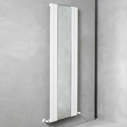 Design lodret badeværelsesradiator i stål med 587 W spejl - Picchio Viadurini