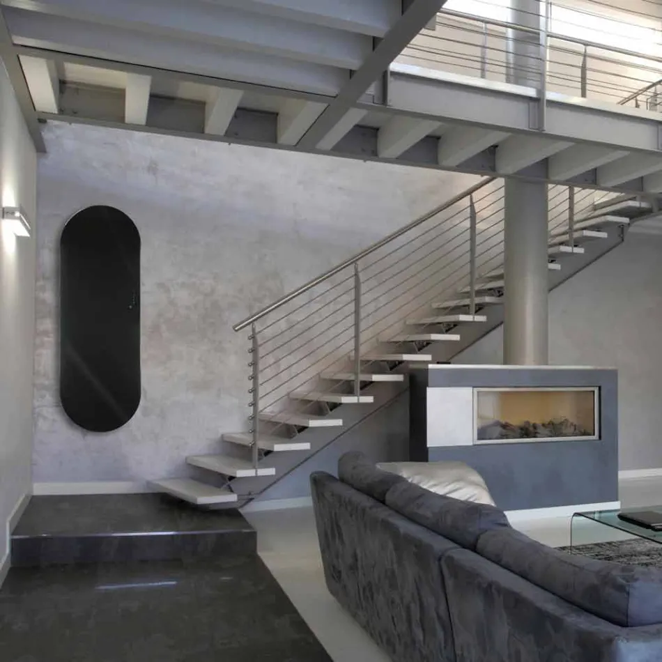 Termoarredo elektrisk design Brian hærdet glas, lavet i Italien Viadurini