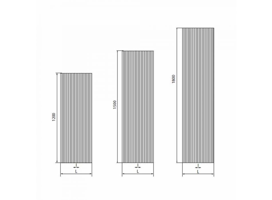 Lodret design hydraulisk vægkøler i stål 900 W - 1000 linjer Viadurini