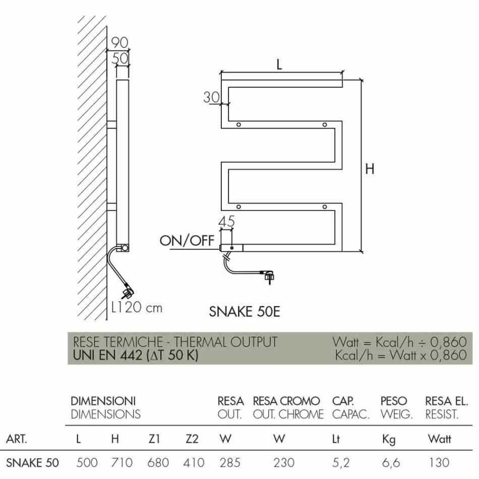 elektrisk chrome radiator i moderne design Snake af Scirocco H Viadurini