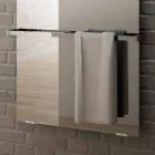 Moderne design gulvmonteret elektrisk radiator i sort Star glas Viadurini