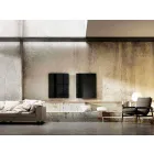 Infrarød design elektrisk radiator i sort klart glas Viadurini