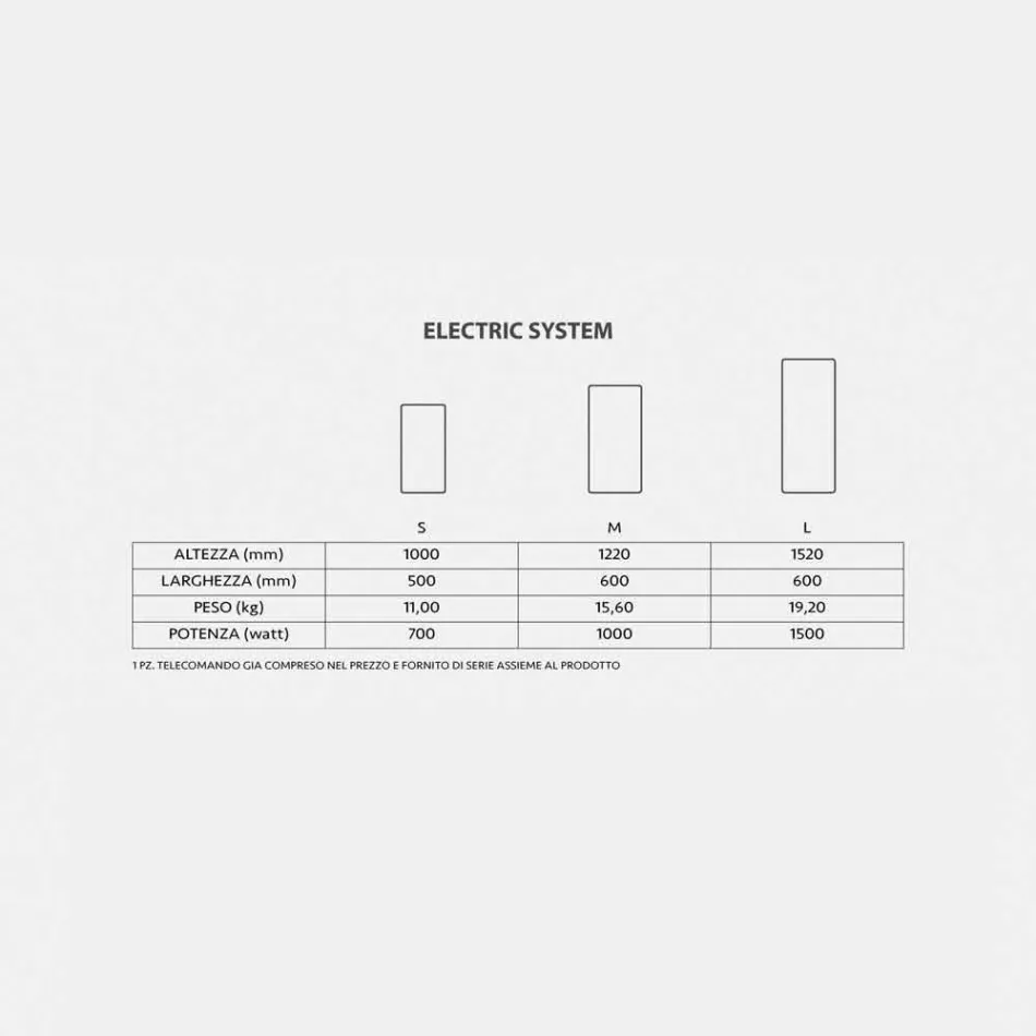 Elektrisk design Termoarredo spejle op 1500watt Jonny Viadurini