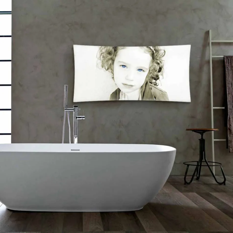 elektrisk design radiator med fotos Barry hærdet glas Viadurini