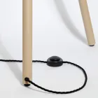 Fritstående elektrisk radiator i stål med fodkontakt - træ Viadurini