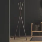 Fritstående elektrisk radiator i stål med fodkontakt - træ Viadurini