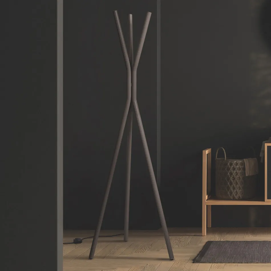 Fritstående elektrisk radiator i stål med fodkontakt - træ Viadurini