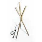 Fritstående elektrisk radiator i stål med fodkontakt - træ Viadurini