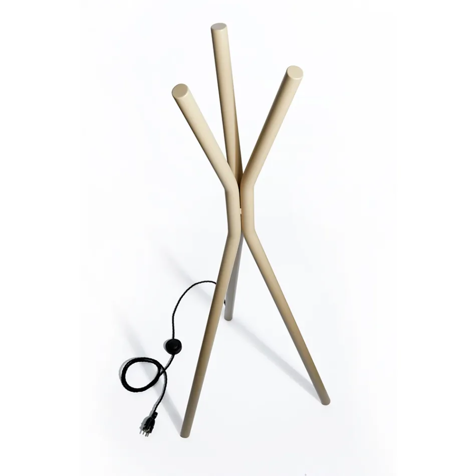 Fritstående elektrisk radiator i stål med fodkontakt - træ Viadurini