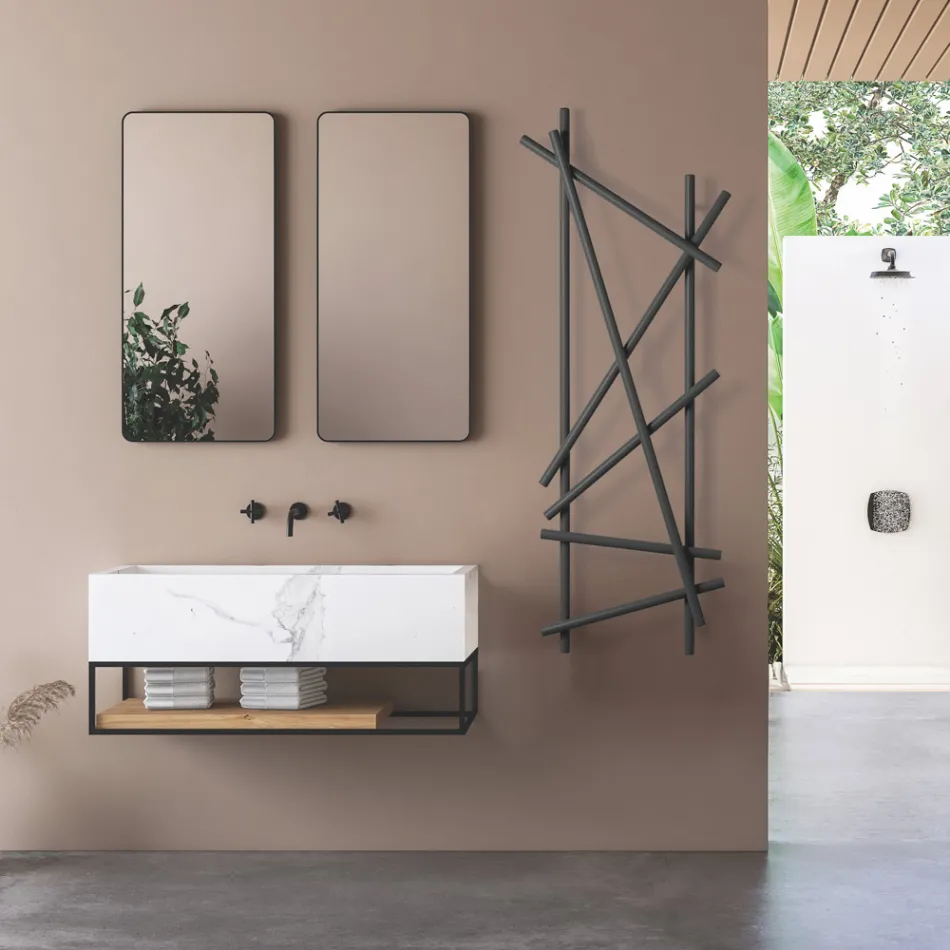 Elektrisk stålkøler med rundsektionsrør fremstillet i Italien - tilfældigt Viadurini