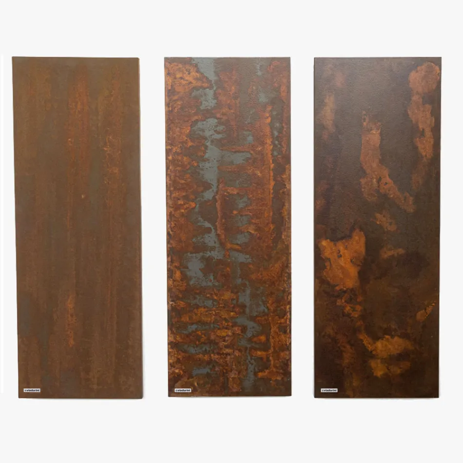 Elektrisk radiator i italiensk marmorpulver med Corten effekt - Lines Viadurini