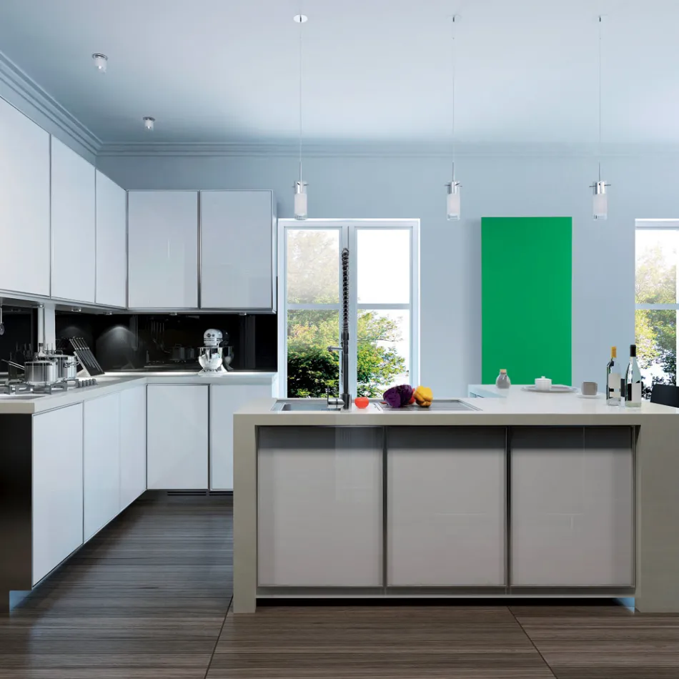 Elektrisk radiator i glat italiensk marmorpulver 1200W - Linee Viadurini