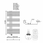 Vægmonteret elektrisk radiator til badeværelse 400 W - påfugl Viadurini