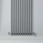 Hydraulisk radiator med vandrette opsamlere i kulstofstål - kirsebær Viadurini