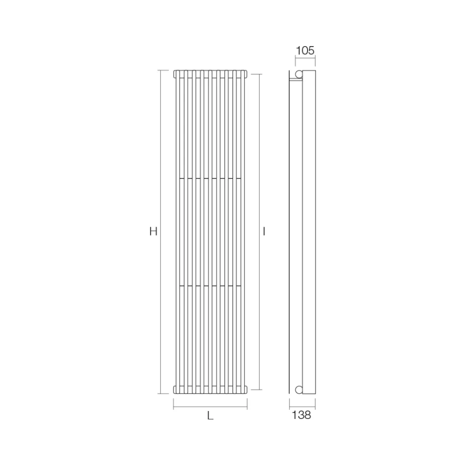 Hydraulisk radiator med dobbelt serie af flade elementer lavet i Italien - Makedonien Viadurini