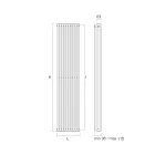 Hydraulisk radiator med dobbelt serie af vertikale elementer lavet i Italien - Pasticcio Viadurini