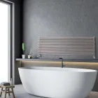 Hydraulisk radiator med enkelt firkantede sektionselementer lavet i Italien - Nougat Viadurini