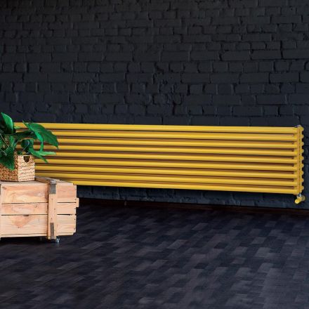 Hydraulisk radiator med tredobbelt serie af horisontale elementer, fremstillet i Italien - Caramella Viadurini