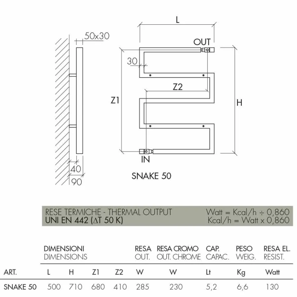 Hydraulisk kromradiatorslange af Scirocco H, moderne design Viadurini