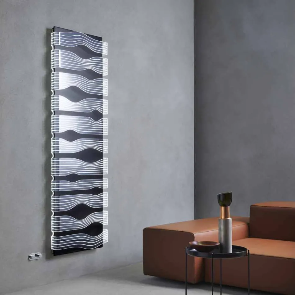 Design hydraulisk radiator til stue eller badeværelse med led 839 W - glans Viadurini