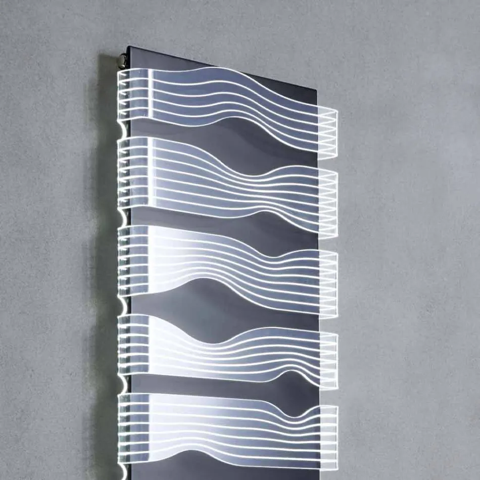 Design hydraulisk radiator til stue eller badeværelse med led 839 W - glans Viadurini