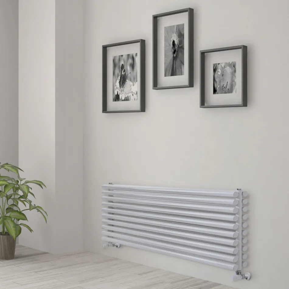 Hydraulisk radiator i stål Pure White Finish Made in Italy - Cookies Viadurini