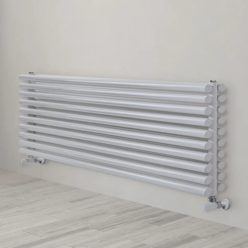 Hydraulisk radiator i stål Pure White Finish Made in Italy - Cookies Viadurini