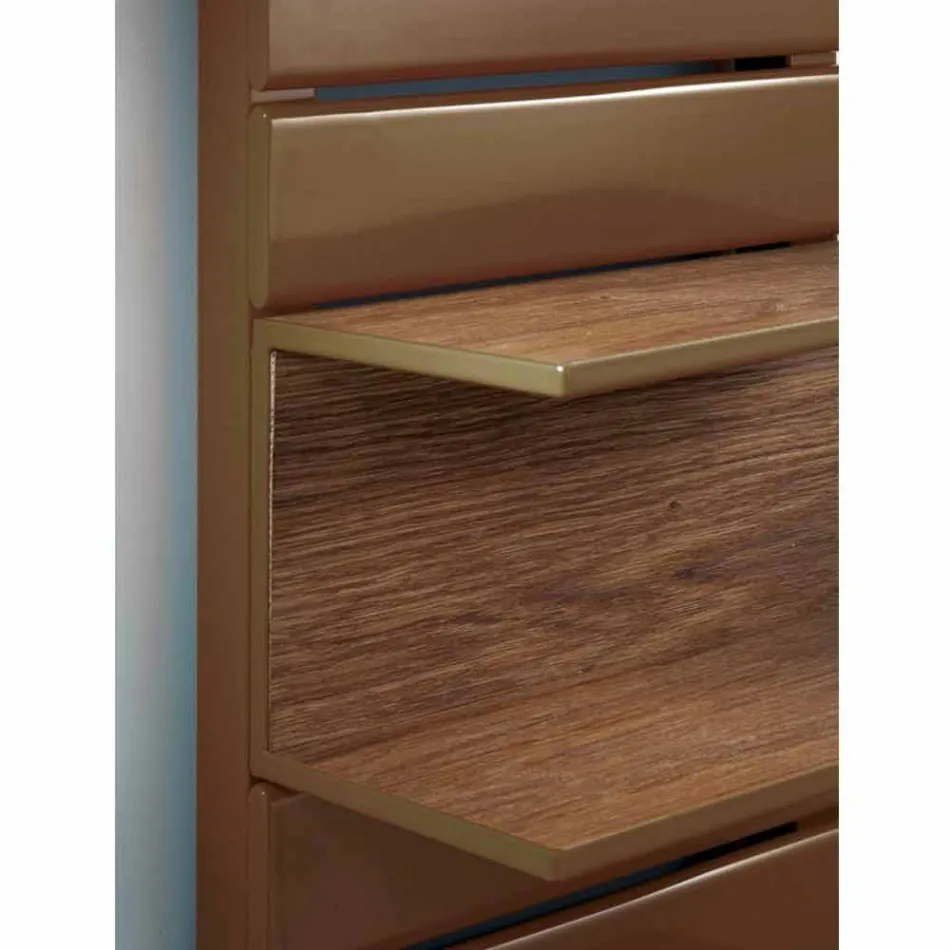 Hydraulisk Termoarredo stål, eg hylder, Utility Scirocco H Viadurini