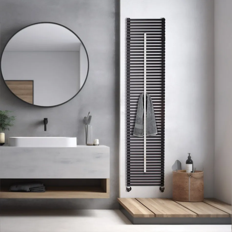Lux Mixed Radiator med håndklædetørrer i stål, fremstillet i Italien Viadurini