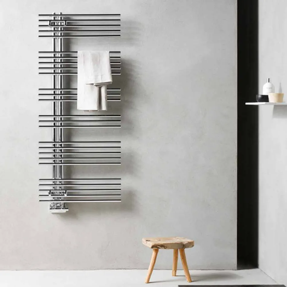 Radiator Chrome håndklædevarmer i stålhydraulisk design 483 W - Pavone Viadurini