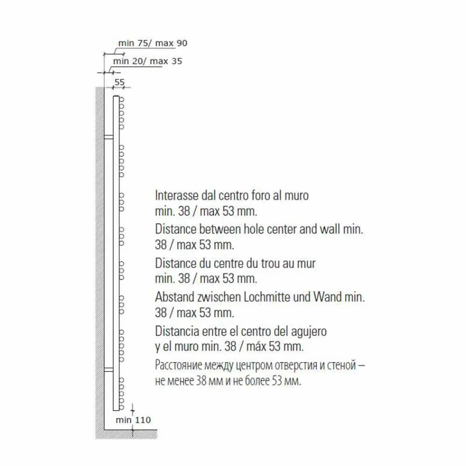 Radiator Chrome håndklædevarmer i stålhydraulisk design 483 W - Pavone Viadurini