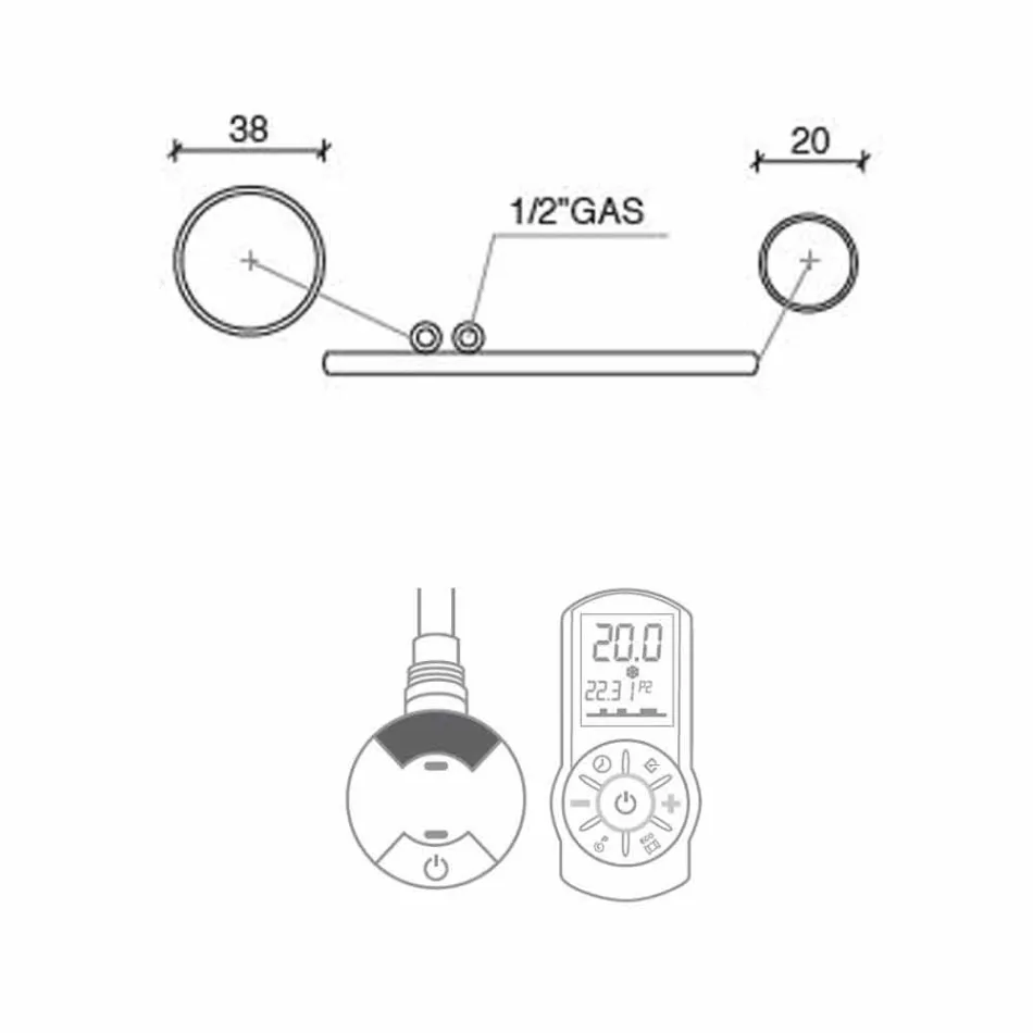 Elektrisk opvarmet håndklædestang i forkromet stål design 700 W - påfugl Viadurini